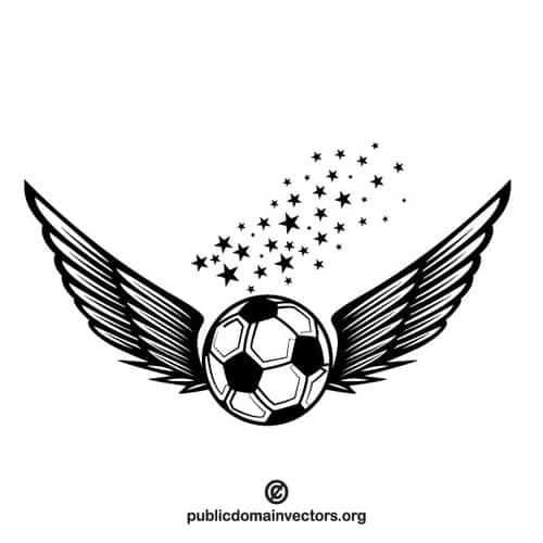 Digital Image of Soccer Ball with Wings