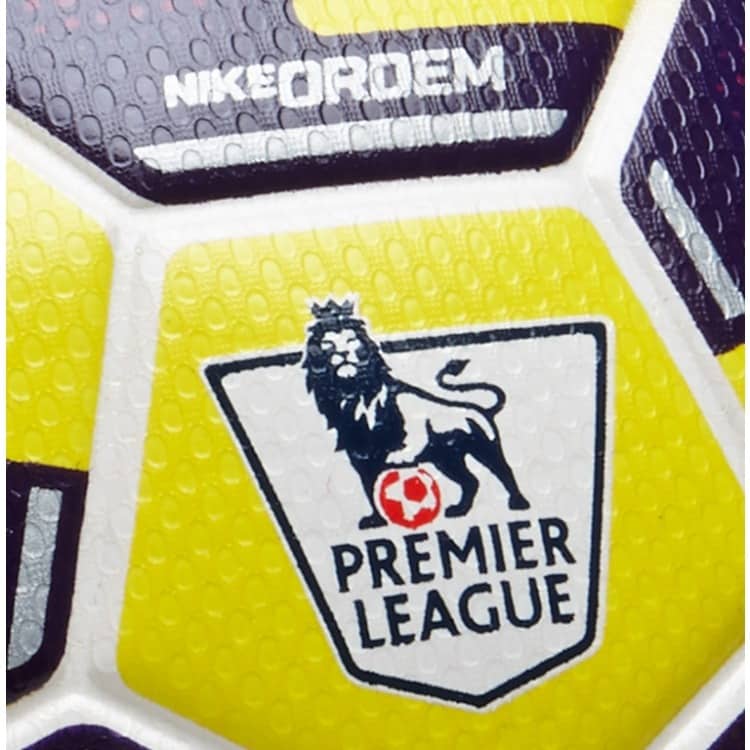 Premier league logo close up OFFICIAL EPL MATCH BALL 2014/2015 ORDEM 2