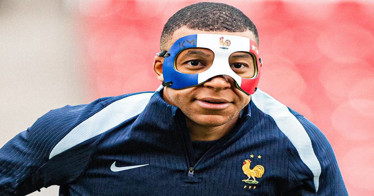 Mbappe Will Have to Play With Mask For Rest Of Euros